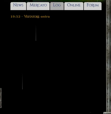Tab Log della home: elenco di entrate e uscite degli ultimi dieci minuti